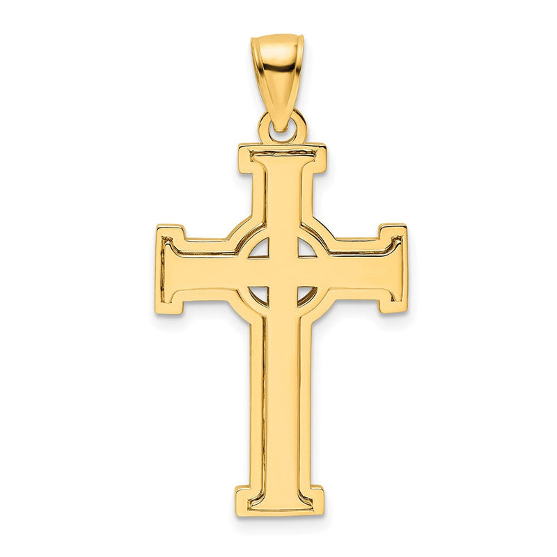 14K Gelbgold Polierter Kreuz-Anhänger