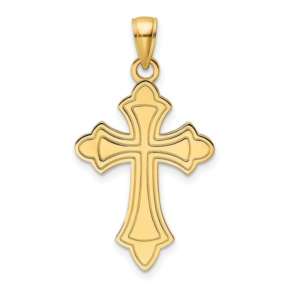 14K Gelbgold Polierter Kreuz-Anhänger