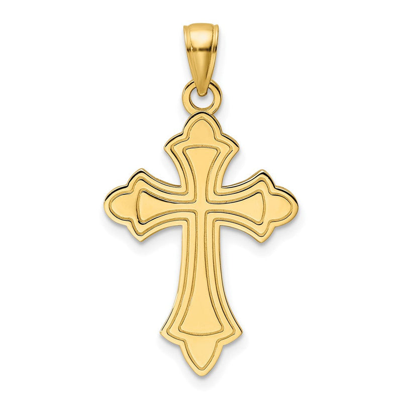 14K Gelbgold Polierter Kreuz-Anhänger