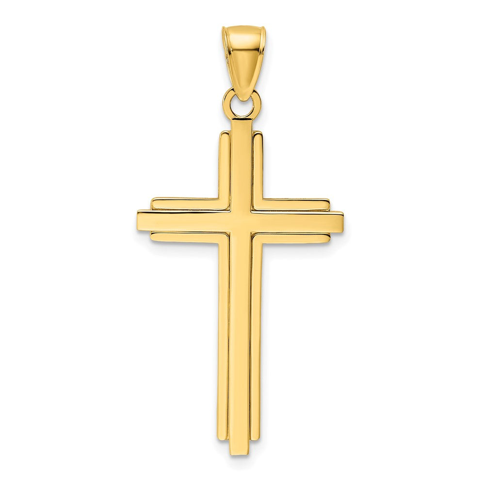 14K Gelbgold Polierter Kreuzanhänger