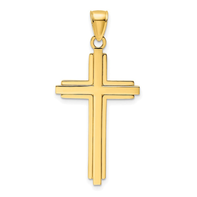 14K Gelbgold Polierter Kreuzanhänger