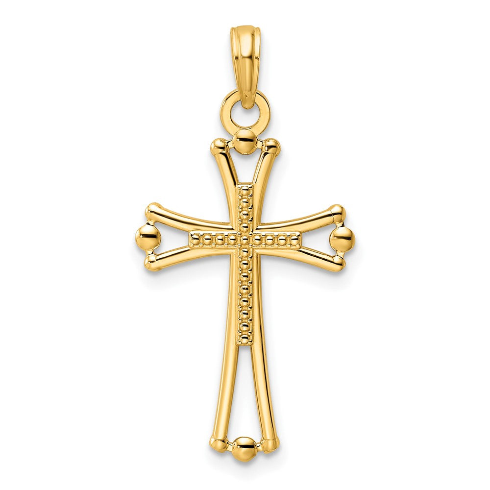 14K Gelbgold Polierter Kreuzanhänger