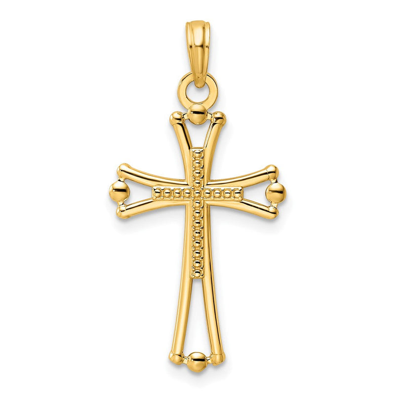 14K Gelbgold Polierter Kreuzanhänger