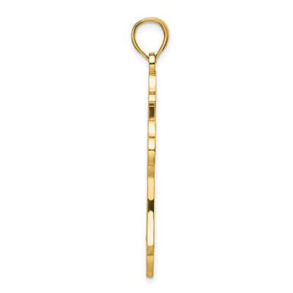 14K Gelbgold Polierter Kreuz-Anhänger