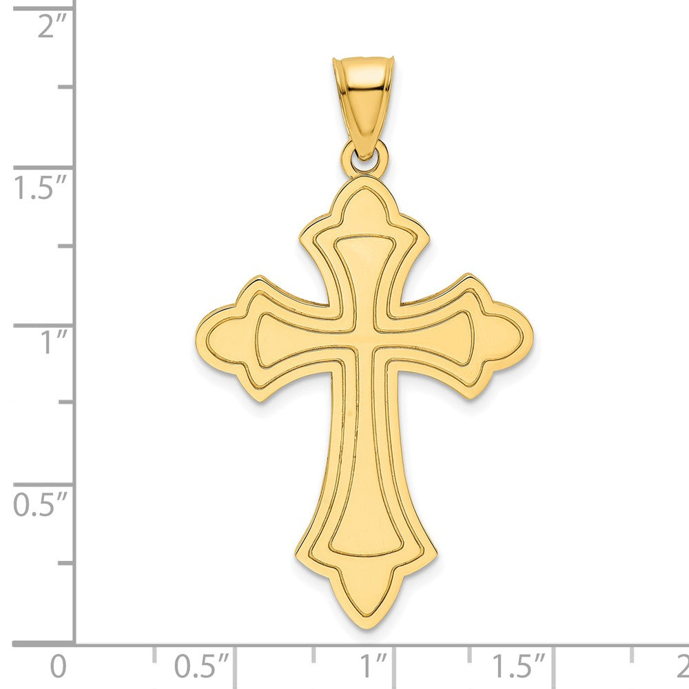 14K Gelbgold Polierter Kreuz-Anhänger
