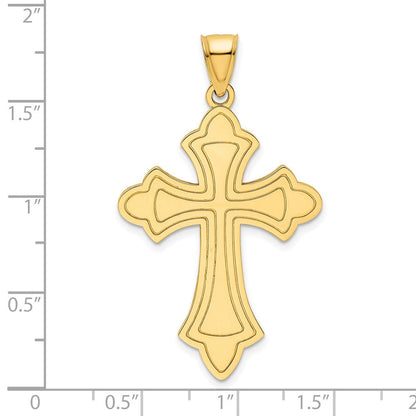 14K Gelbgold Polierter Kreuz-Anhänger