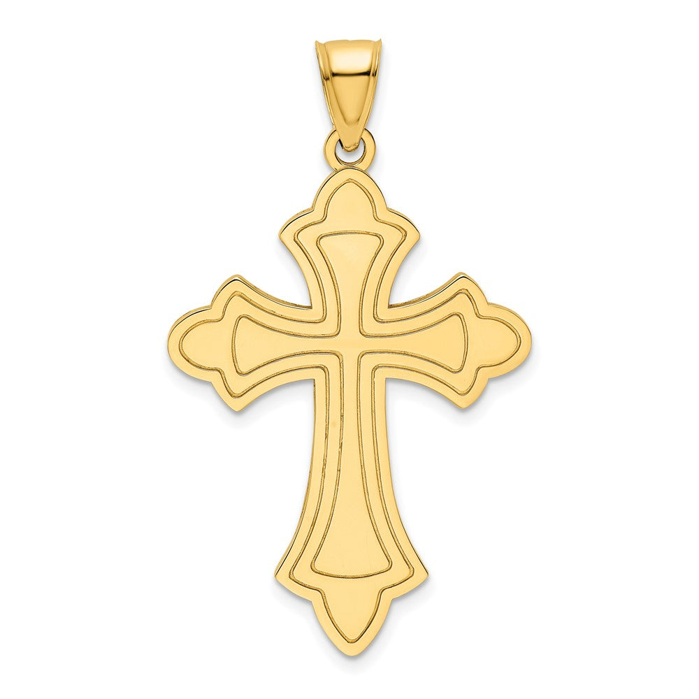 14K Gelbgold Polierter Kreuz-Anhänger