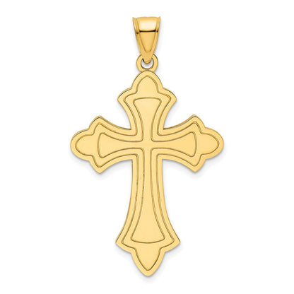 14K Gelbgold Polierter Kreuz-Anhänger