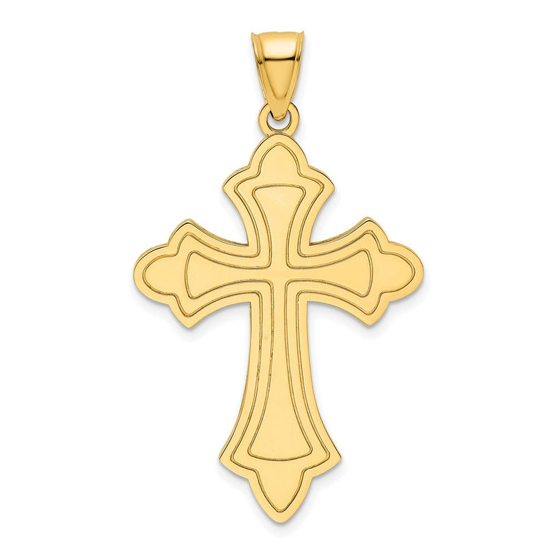 14K Gelbgold Polierter Kreuz-Anhänger