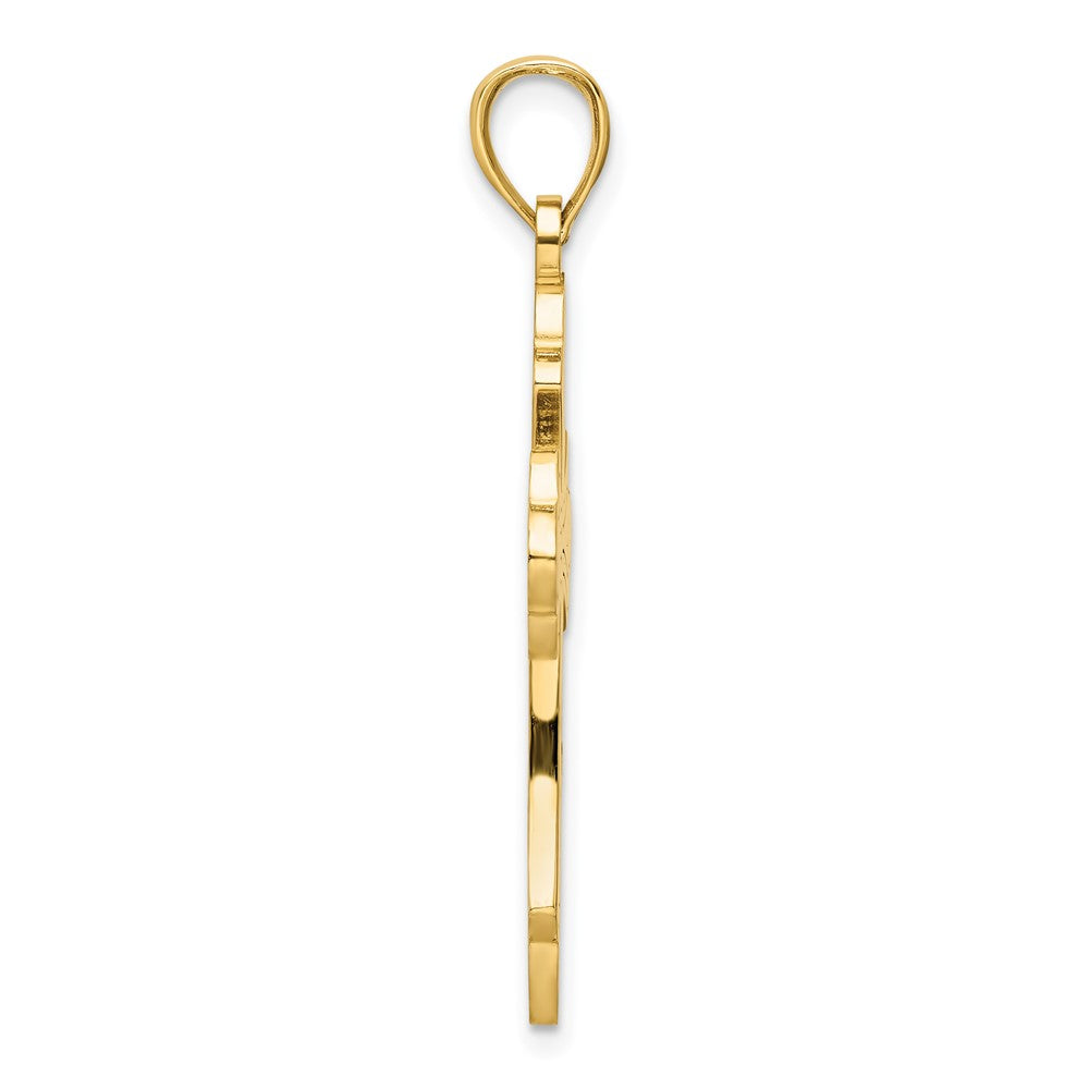 14K Gelbgold Polierter Kreuzanhänger