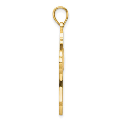 14K Gelbgold Polierter Kreuzanhänger
