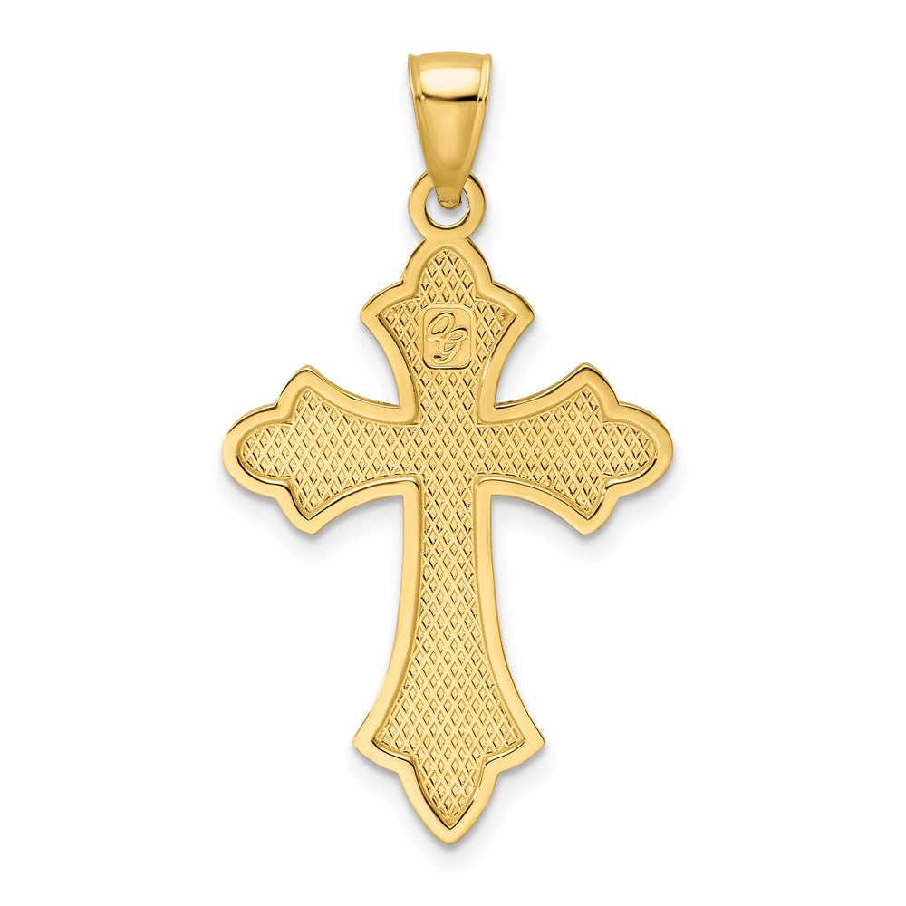 14K Gelbgold Polierter Kreuzanhänger