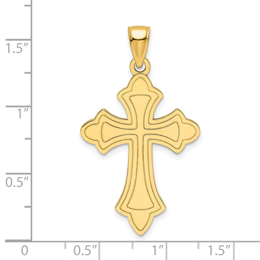 14K Gelbgold Polierter Kreuzanhänger