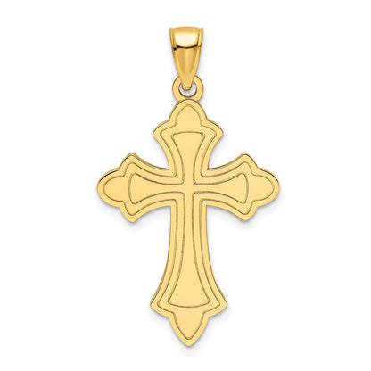 14K Gelbgold Polierter Kreuzanhänger