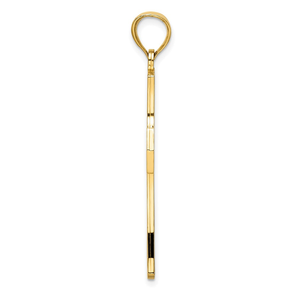 14K Gelbgold Polierter Kreuz-Anhänger