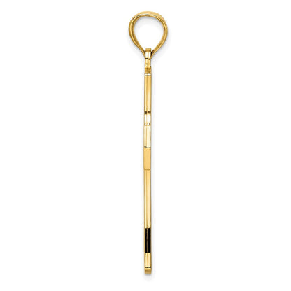 14K Gelbgold Polierter Kreuz-Anhänger