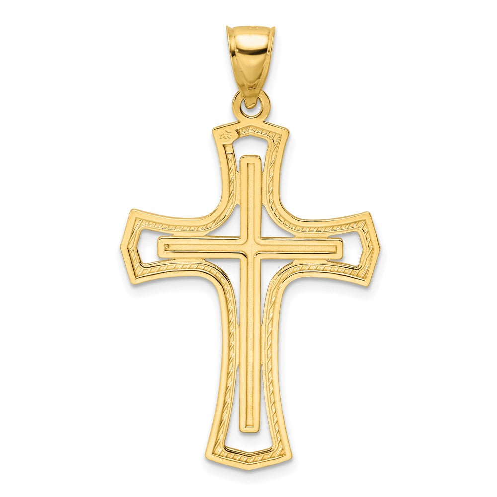 14K Gelbgold Polierter Kreuz-Anhänger
