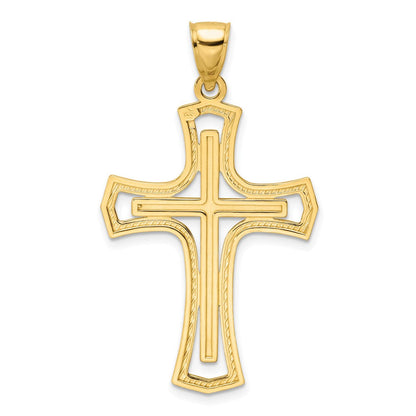 14K Gelbgold Polierter Kreuz-Anhänger