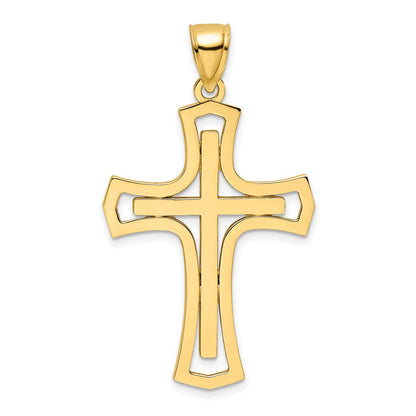 14K Gelbgold Polierter Kreuz-Anhänger