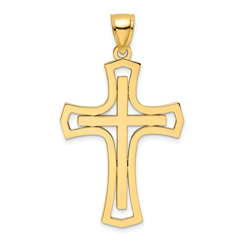 14K Gelbgold Polierter Kreuz-Anhänger