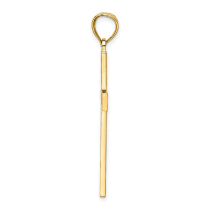 14K Gelbgold Polierter Kugel-Kreuz-Anhänger