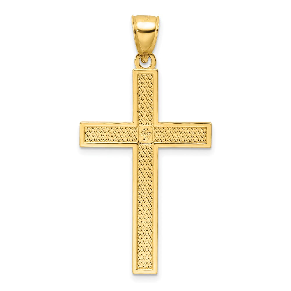 14K Gelbgold Polierter Kugel-Kreuz-Anhänger