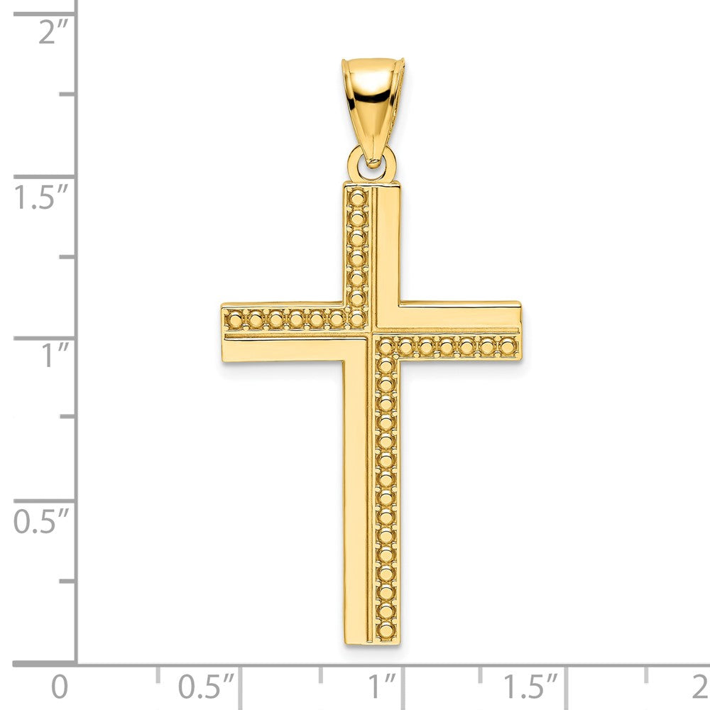 14K Gelbgold Polierter Kugel-Kreuz-Anhänger