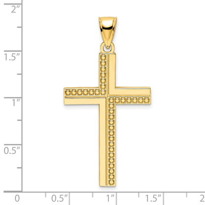 14K Gelbgold Polierter Kugel-Kreuz-Anhänger