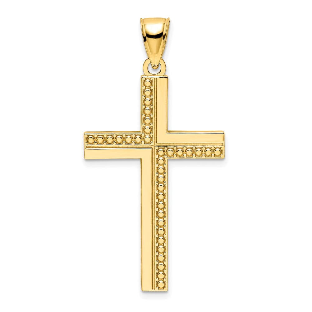 14K Gelbgold Polierter Kugel-Kreuz-Anhänger