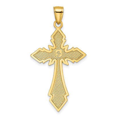 14K Gelbgold Polierter Kugel-Kreuz-Anhänger