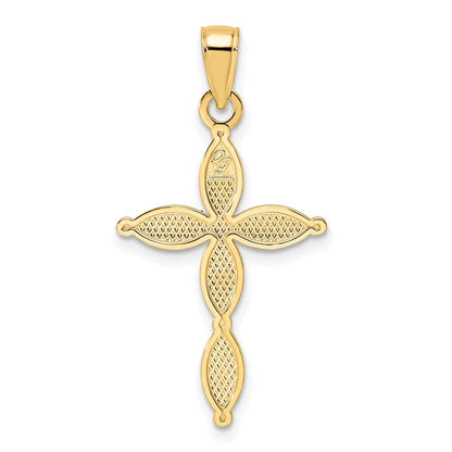 14K Gelbgold Anhänger, poliertes Fantasie-Kreuz-Design