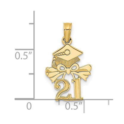 14K Gelbgold Doktorhut- und Diplom-Charm – 2021