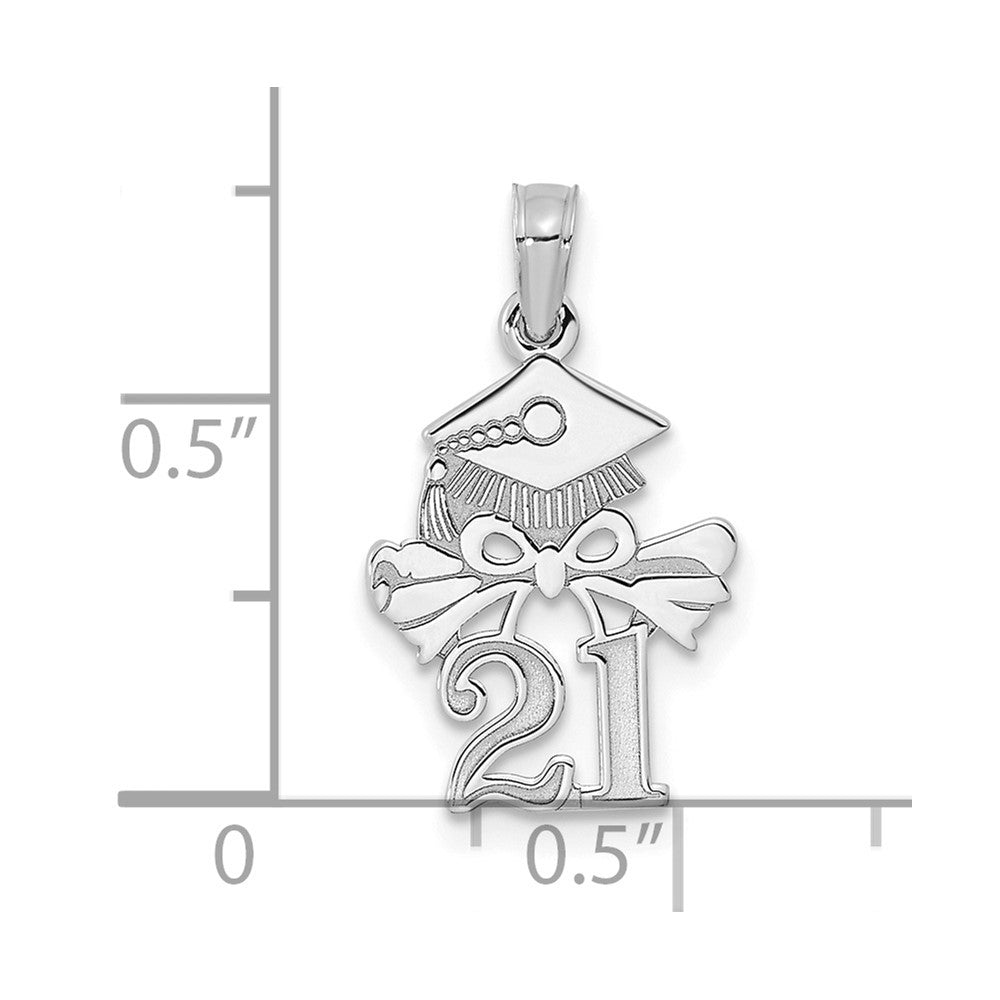 14K Weißgold Doktorhut und Diplom – 2021 Charm