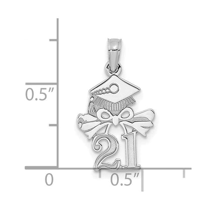 14K Weißgold Doktorhut und Diplom – 2021 Charm