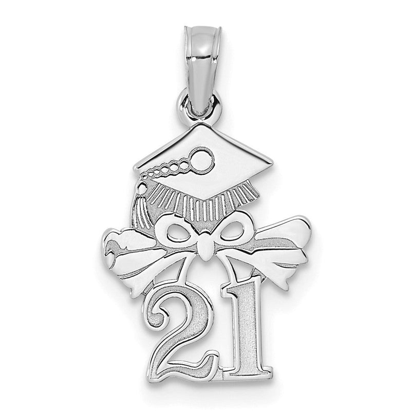 14K Weißgold Doktorhut und Diplom – 2021 Charm