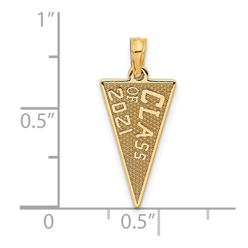 14 Karat Gelbgold Class Of 2021 Wimpel-/Abschluss-Charm