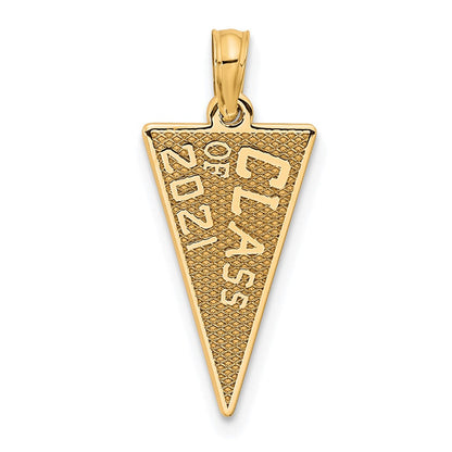 14 Karat Gelbgold Class Of 2021 Wimpel-/Abschluss-Charm
