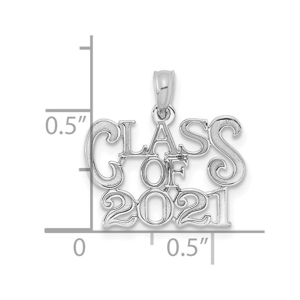 14K Weißgold Charm „Abschlussjahrgang 2021“