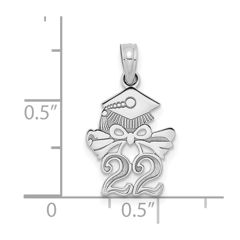 14K Weißgold Doktorhut und Diplom – 2022 Charm