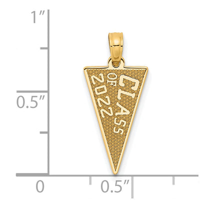 14K Gelbgold Abschlussjahrgang 2022 Wimpel / Abschluss-Charm