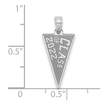 14K Weißgold Absolventenflagge / Abschluss-Charm „Class of 2022“