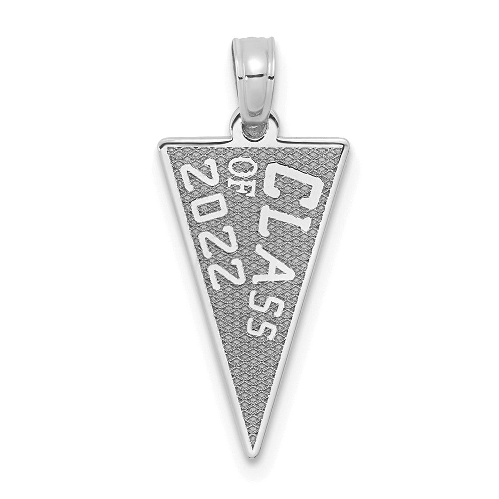 14K Weißgold Absolventenflagge / Abschluss-Charm „Class of 2022“