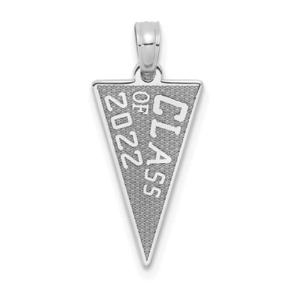 14K Weißgold Absolventenflagge / Abschluss-Charm „Class of 2022“