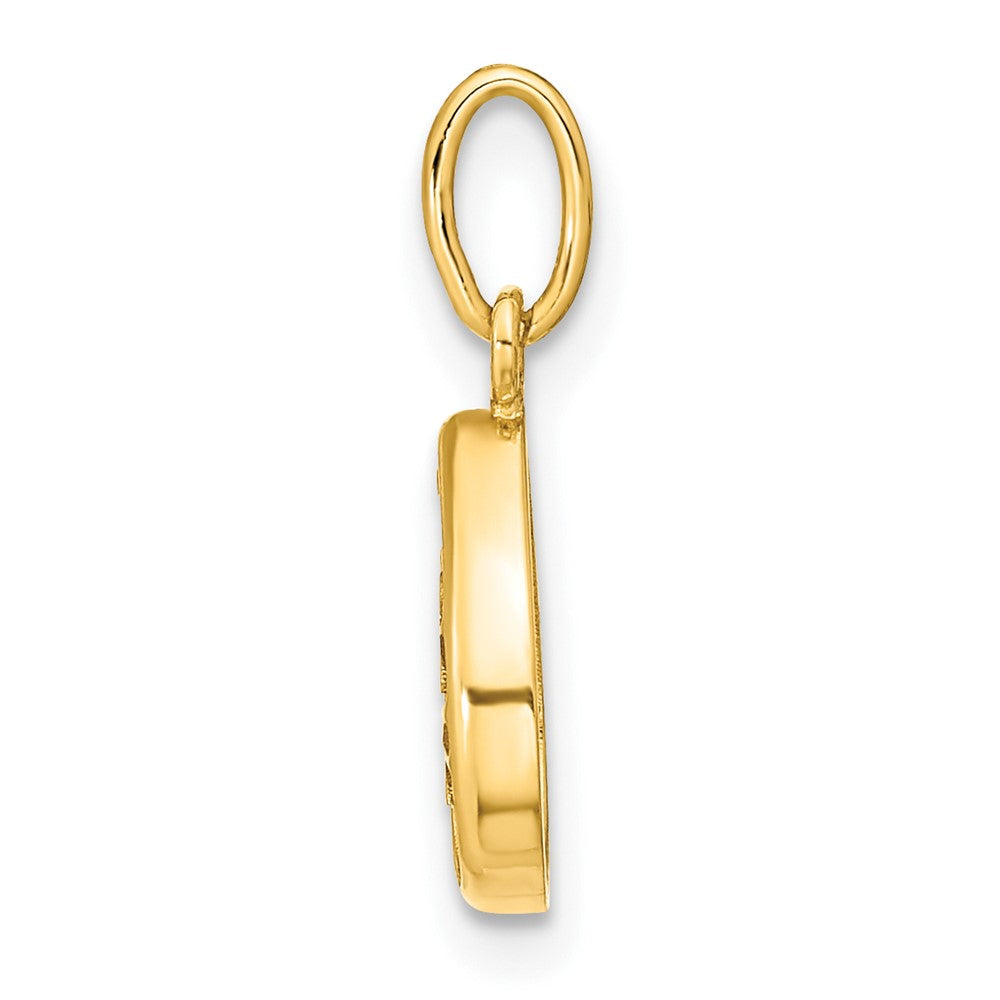 14K Gelbgold Poliert Tropfen Baum Of Leben Anhänger
