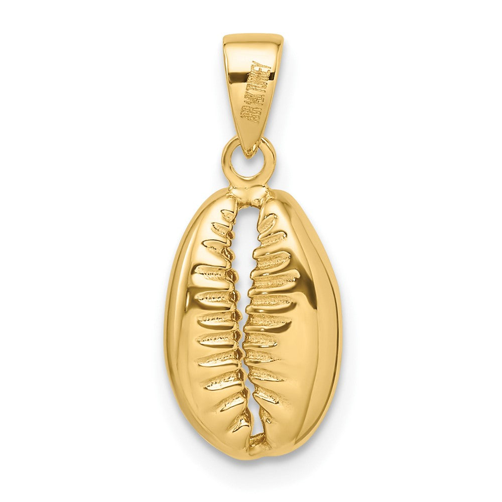 14K Gelbgold Polierter 3D-Kaurimuschel-Anhänger