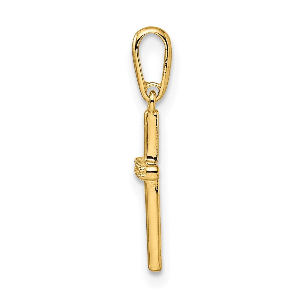 14K Gelbgold Zirkonia Kreuz Anhänger