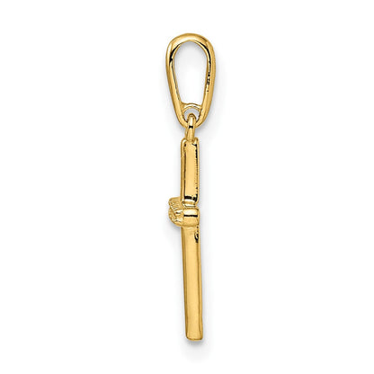 14K Gelbgold Zirkonia Kreuz Anhänger