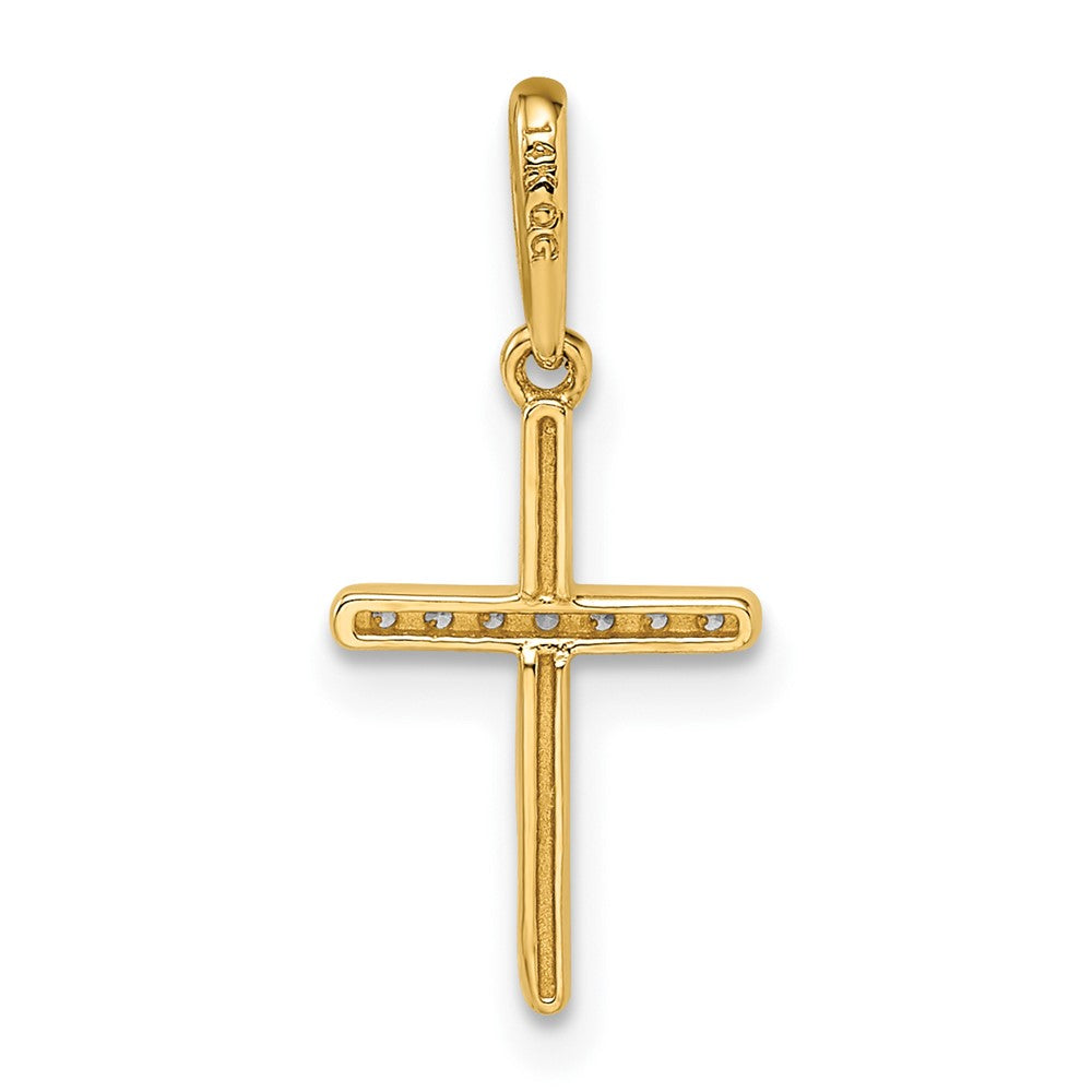 14K Gelbgold Zirkonia Kreuz Anhänger