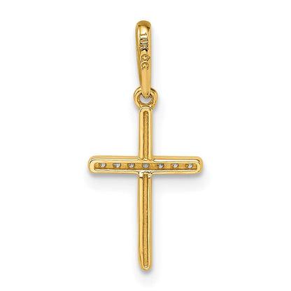 14K Gelbgold Zirkonia Kreuz Anhänger
