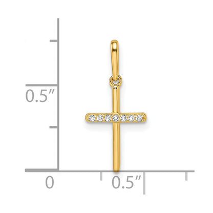 14K Gelbgold Zirkonia Kreuz Anhänger